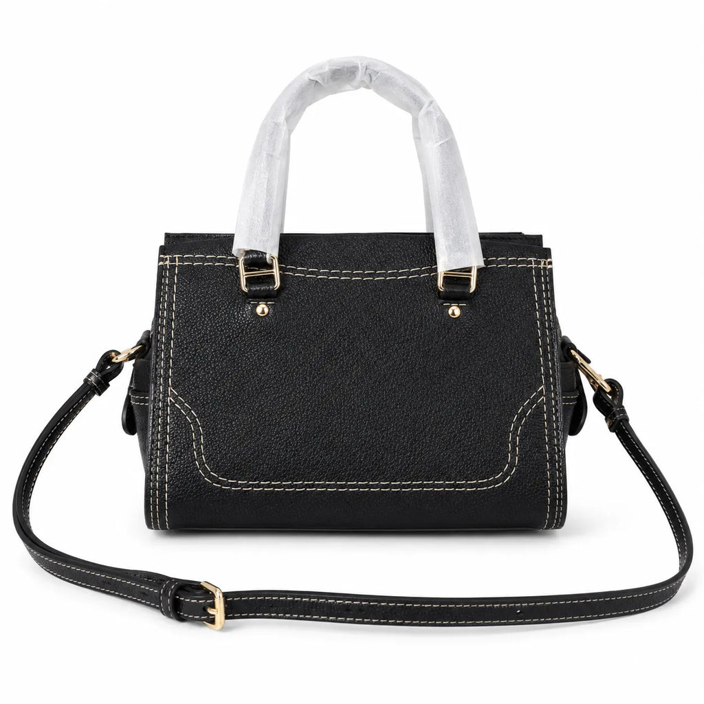 Marc Jacobs Mini Cruiser | Black pebbled leather  detachable shoulder strap  embossed logo  women's designer handbag