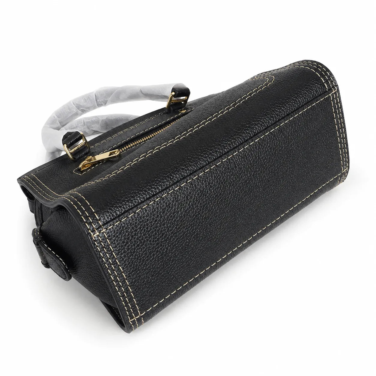Marc Jacobs Mini Cruiser | Black pebbled leather  detachable shoulder strap  embossed logo  women's designer handbag
