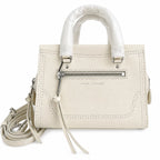 Marc Jacobs Mini Cruiser | White pebbled leather  detachable shoulder strap embossed logo  women's designer handbag