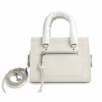 Marc Jacobs Mini Cruiser | White pebbled leather  detachable shoulder strap embossed logo  women's designer handbag