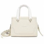 Marc Jacobs Mini Cruiser | White pebbled leather  detachable shoulder strap embossed logo  women's designer handbag