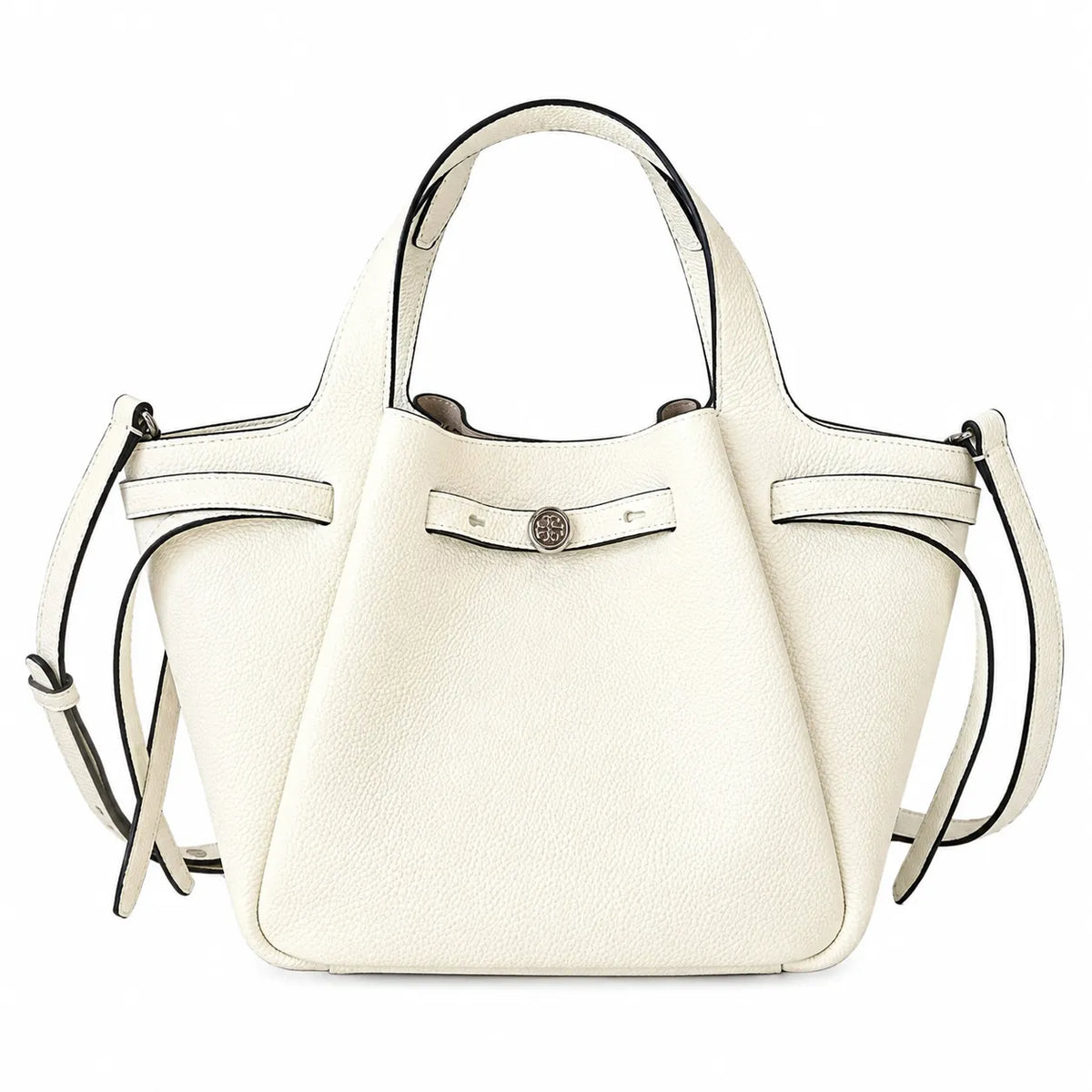 Tory Burch Romy Pebble Cream-colored Pebble Leather Women's Handbag/Crossbody Bag