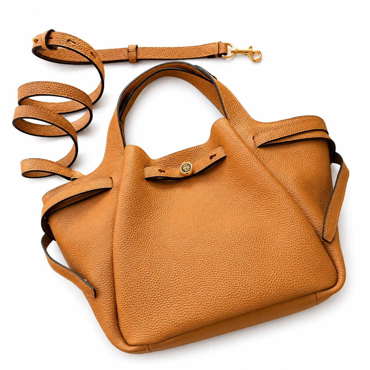 Tory Burch Romy Pebble Cream-colored Pebble Leather Women's Handbag/Crossbody Bag