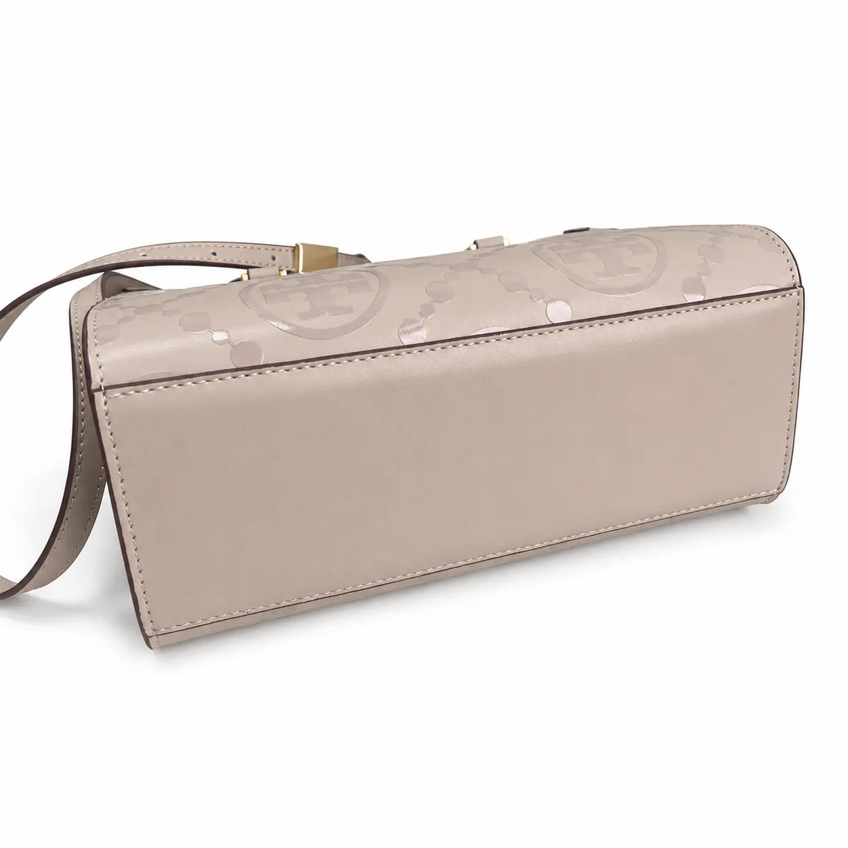 Tory Burch T-pattern small women's designer shoulder bag off-white leather brown logo detachable shoulder strap