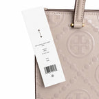 Tory Burch T-pattern small women's designer shoulder bag off-white leather brown logo detachable shoulder strap