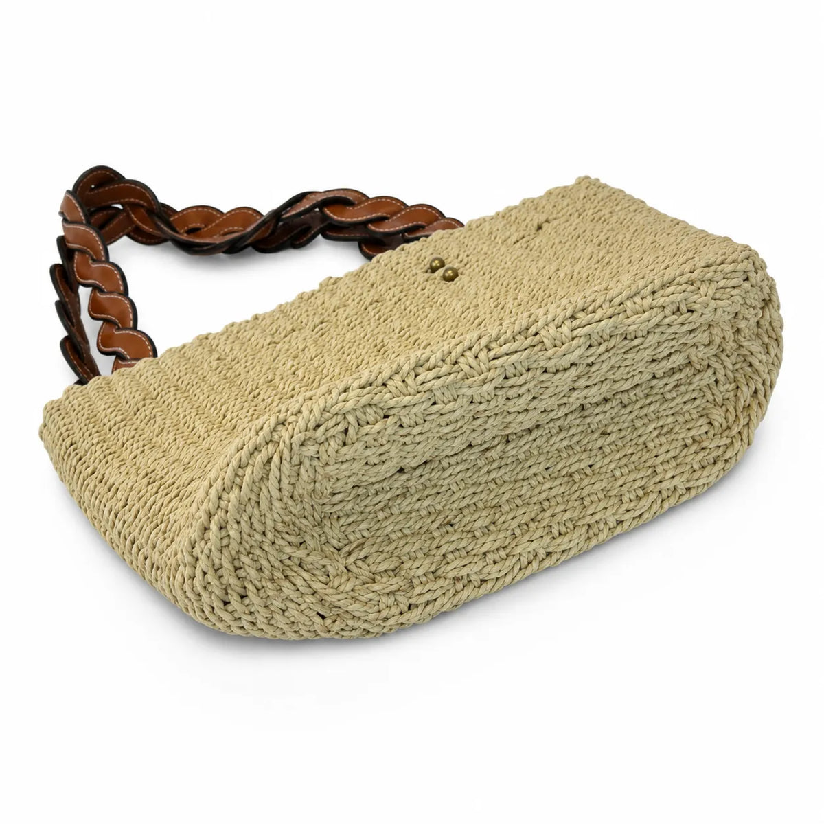 Tory Burch Ella | Natural raffia woven bag leather handle, round logo patch  women's summer straw tote bag