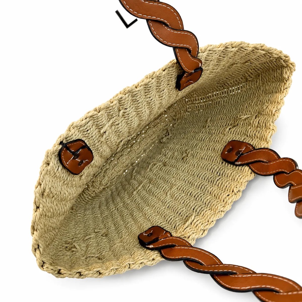 Tory Burch Ella | Natural raffia woven bag leather handle, round logo patch  women's summer straw tote bag
