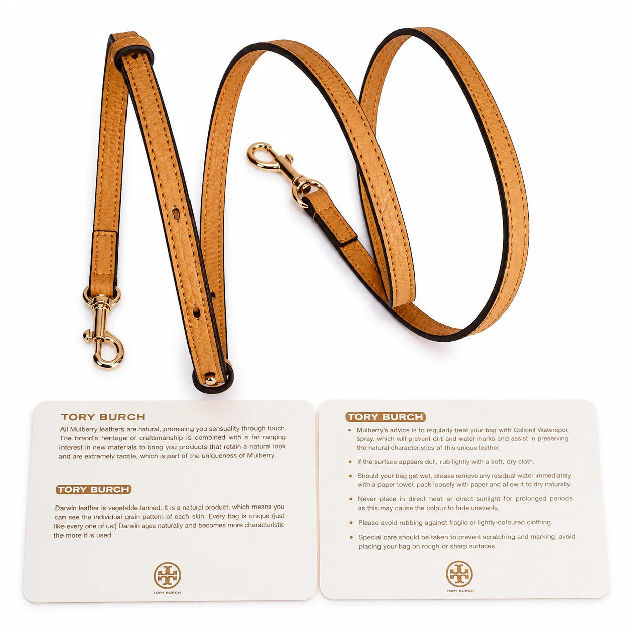 Tory Burch Romy | Caramel-colored pebbled leather with a detachable shoulder strap and double T charm  women's designer small crossbody bag