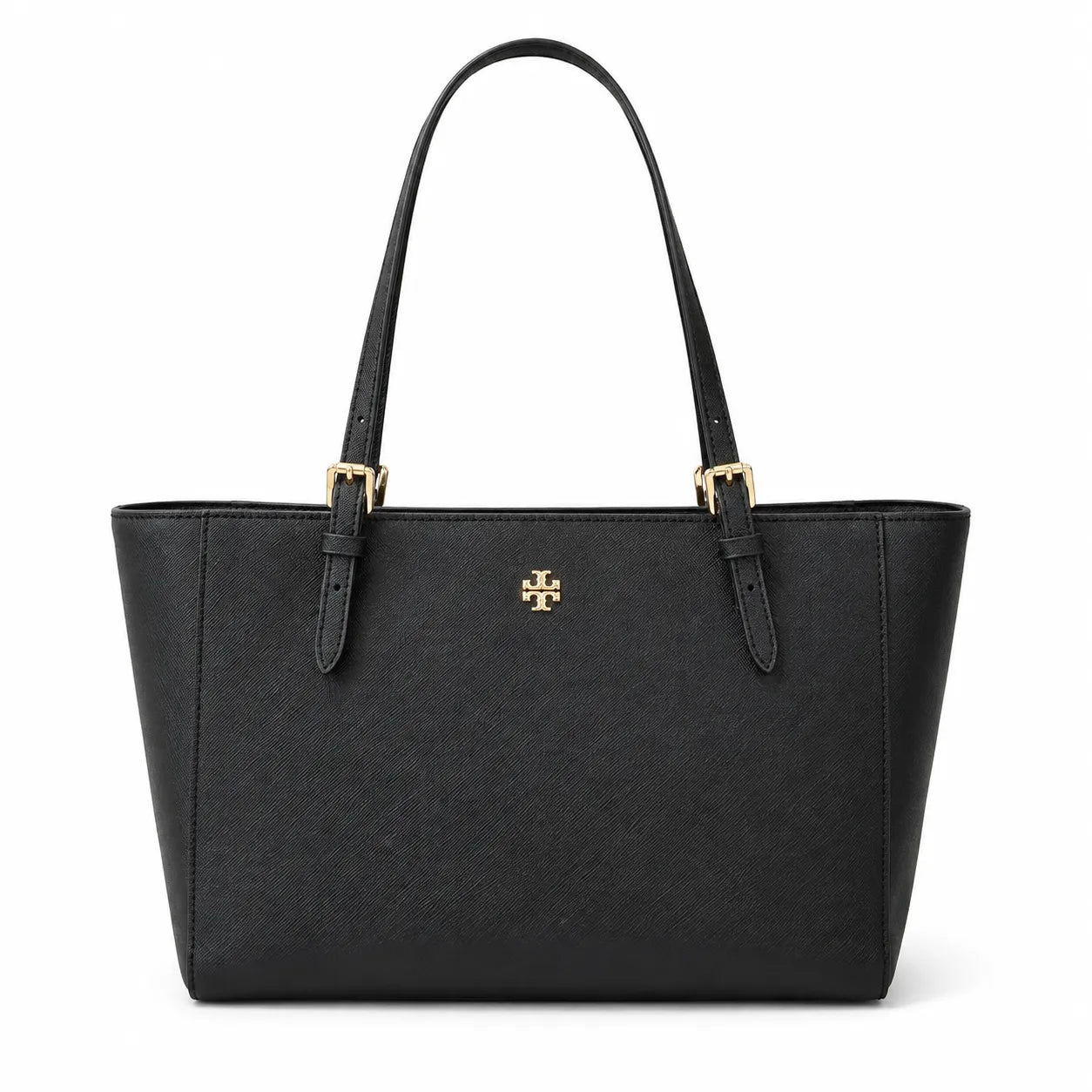 Tory Burch York Saffiano | Black cross-grain calfskin adjustable shoulder strap zip closure women's designer shoulder/handbag