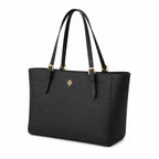 Tory Burch York Saffiano | Black cross-grain calfskin adjustable shoulder strap zip closure women's designer shoulder/handbag