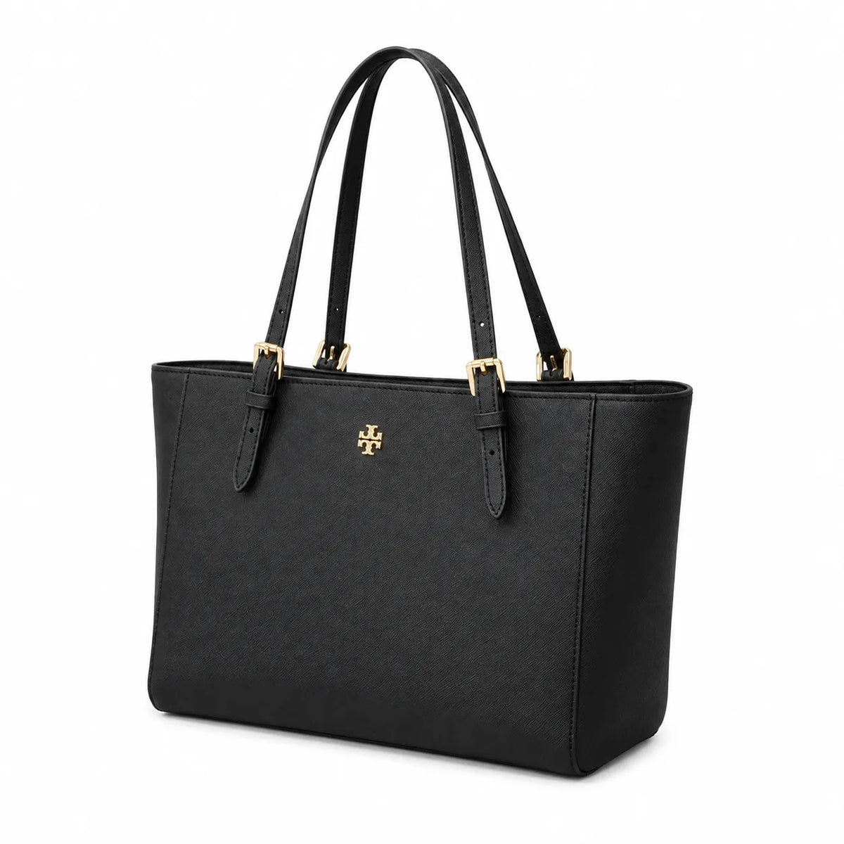 Tory Burch York Saffiano | Black cross-grain calfskin adjustable shoulder strap zip closure women's designer shoulder/handbag