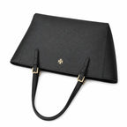 Tory Burch York Saffiano | Black cross-grain calfskin adjustable shoulder strap zip closure women's designer shoulder/handbag