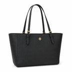 Tory Burch York Saffiano | Black cross-grain calfskin adjustable shoulder strap zip closure women's designer shoulder/handbag