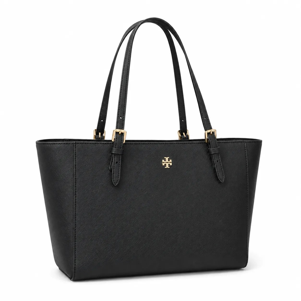 Tory Burch York Saffiano | Black cross-grain calfskin adjustable shoulder strap zip closure women's designer shoulder/handbag