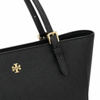 Tory Burch York Saffiano | Black cross-grain calfskin adjustable shoulder strap zip closure women's designer shoulder/handbag