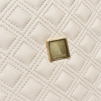 Tory Burch Fleming | Off-white lambskin tassel charm  magnetic closure  women's designer shoulder/crossbody bag