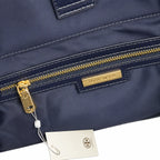 Tory Burch Ella Large Tote Bag Navy Blue Nylon Shoulder Handbag with Double T Logo Lightweight Work & Travel Carryall