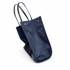 Tory Burch Ella Large Tote Bag Navy Blue Nylon Shoulder Handbag with Double T Logo Lightweight Work & Travel Carryall