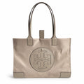 Tory Burch Ella Nylon Tote Bag | Recycled Fabric & Faux Leather Trim  Circular Double T Logo  Magnetic Snap Closure  Women’s Designer Shoulder Handbag