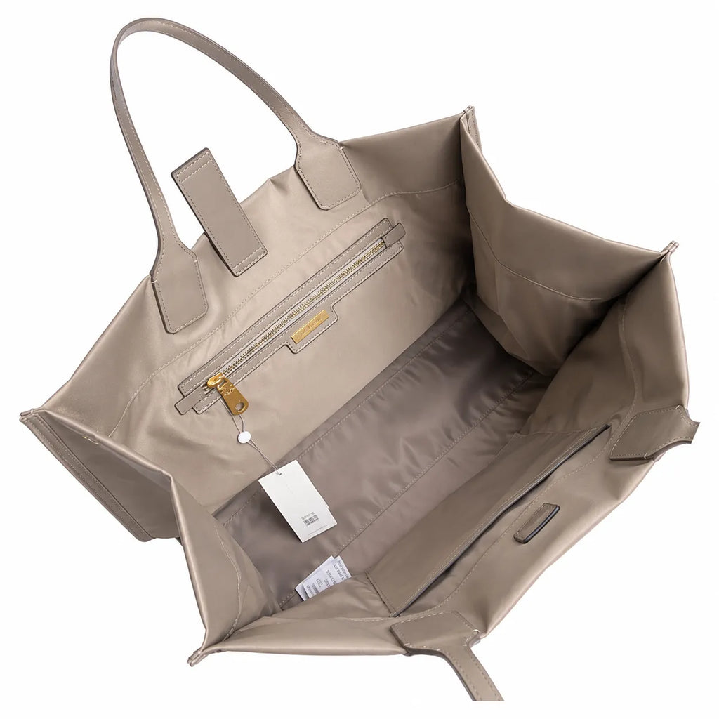 Tory Burch Ella Nylon Tote Bag | Recycled Fabric & Faux Leather Trim  Circular Double T Logo  Magnetic Snap Closure  Women’s Designer Shoulder Handbag