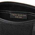 Tory Burch T Monogram | Black embossed canvas with detachable shoulder strap and zip closure  women's designer mini Boston bag