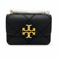 Tory Burch Eleanor Quilted Chain Bag | Black lambskin adjustable shoulder strap magnetic closure  women's designer quilted chain bag