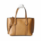 Tory Burch Perry | Tan pebbled leather detachable shoulder strap zip closure women's designer shoulder/handbag