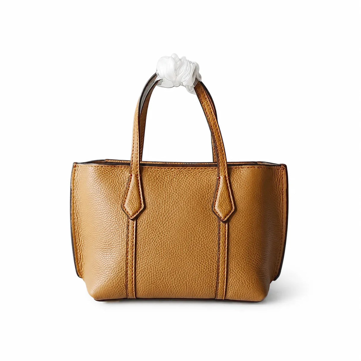 Tory Burch Perry | Tan pebbled leather detachable shoulder strap zip closure women's designer shoulder/handbag