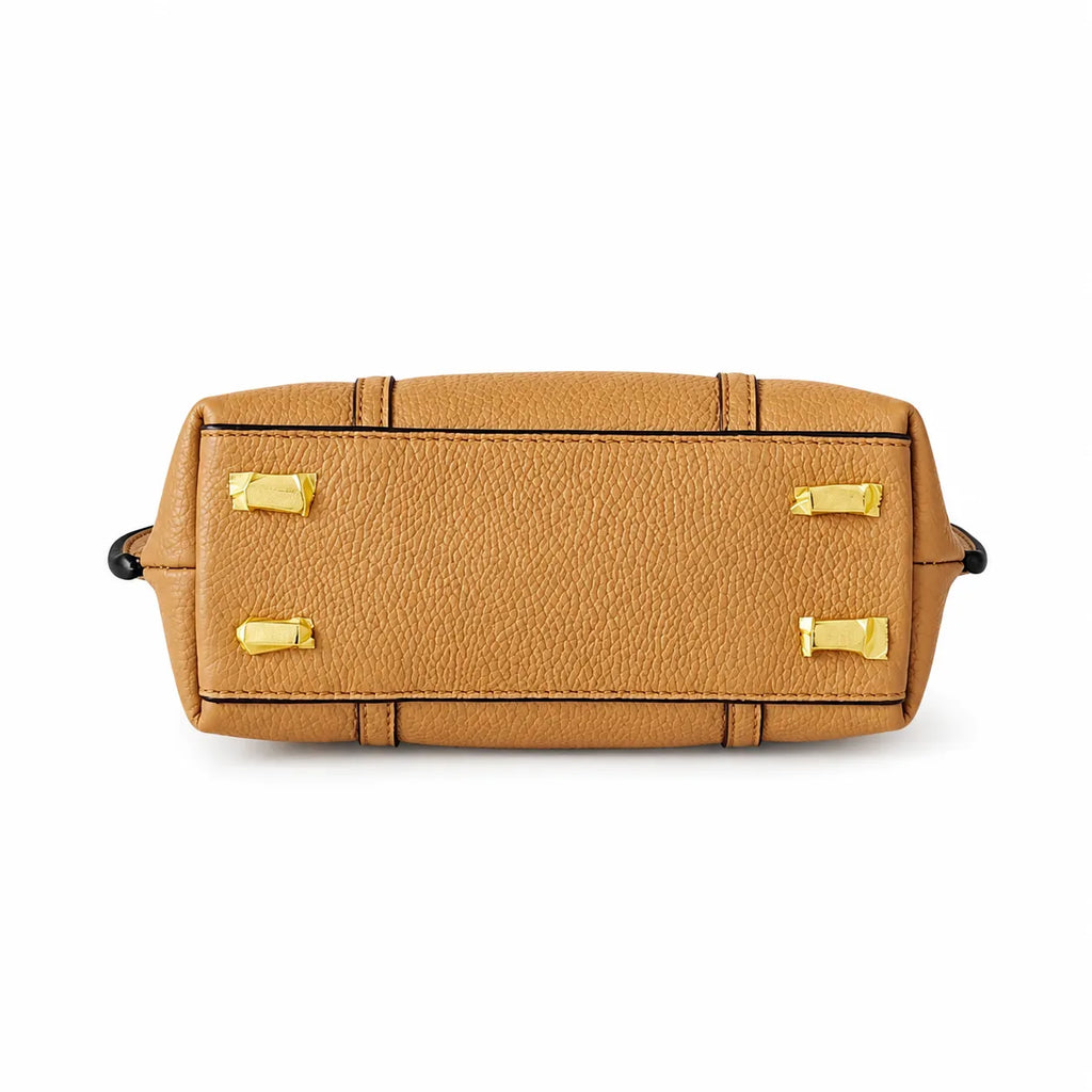 Tory Burch Perry | Tan pebbled leather detachable shoulder strap zip closure women's designer shoulder/handbag