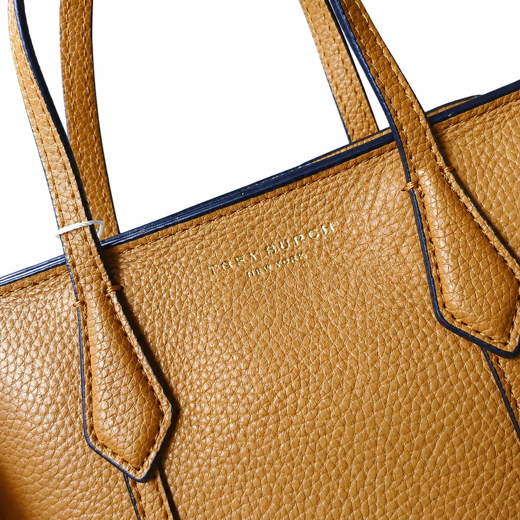 Tory Burch Perry | Tan pebbled leather detachable shoulder strap zip closure women's designer shoulder/handbag