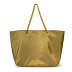 Tory Burch Ella | Olive green recycled nylon gold chain shoulder strap double T leather patch  magnetic closure  women's designer chain handbag