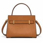 Tory Burch Double Lee Mini Tote Bag | Brown Leather & Gold Hardware, Detachable Strap, Multi-Compartment Interior, Women’s Designer Shoulder Handbag