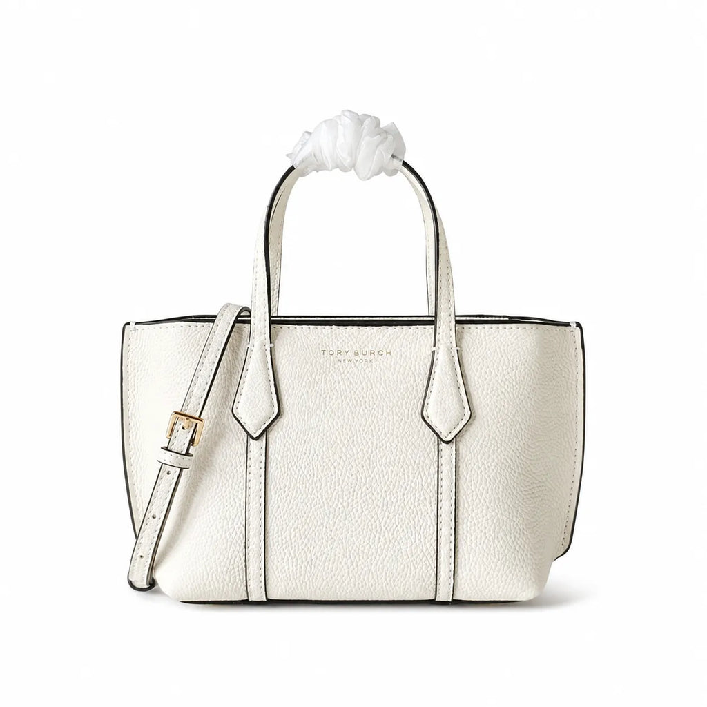 Tory Burch Perry | Ivory pebbled leather detachable shoulder strap  zip closure women's designer shoulder/handbag