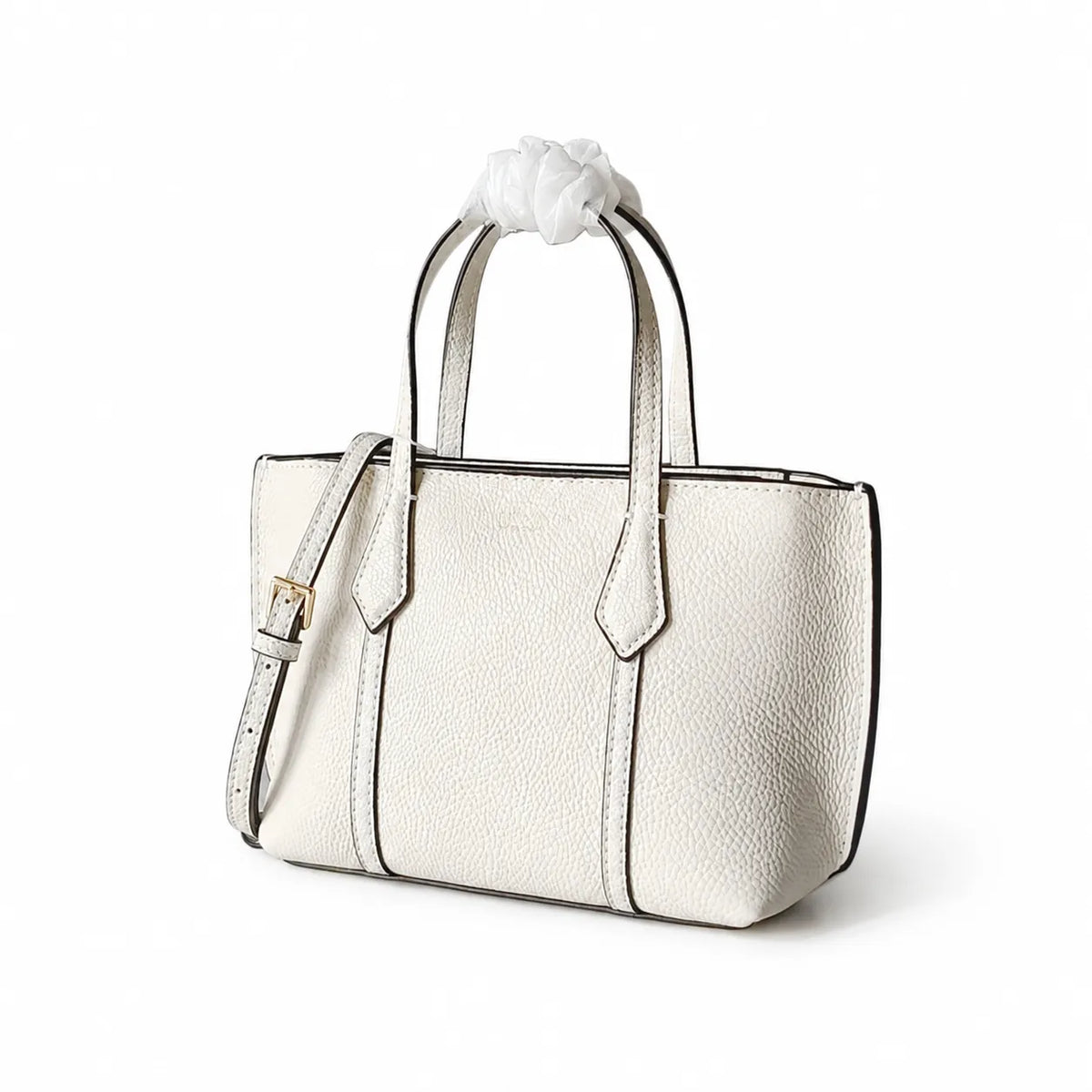 Tory Burch Perry | Ivory pebbled leather detachable shoulder strap  zip closure women's designer shoulder/handbag