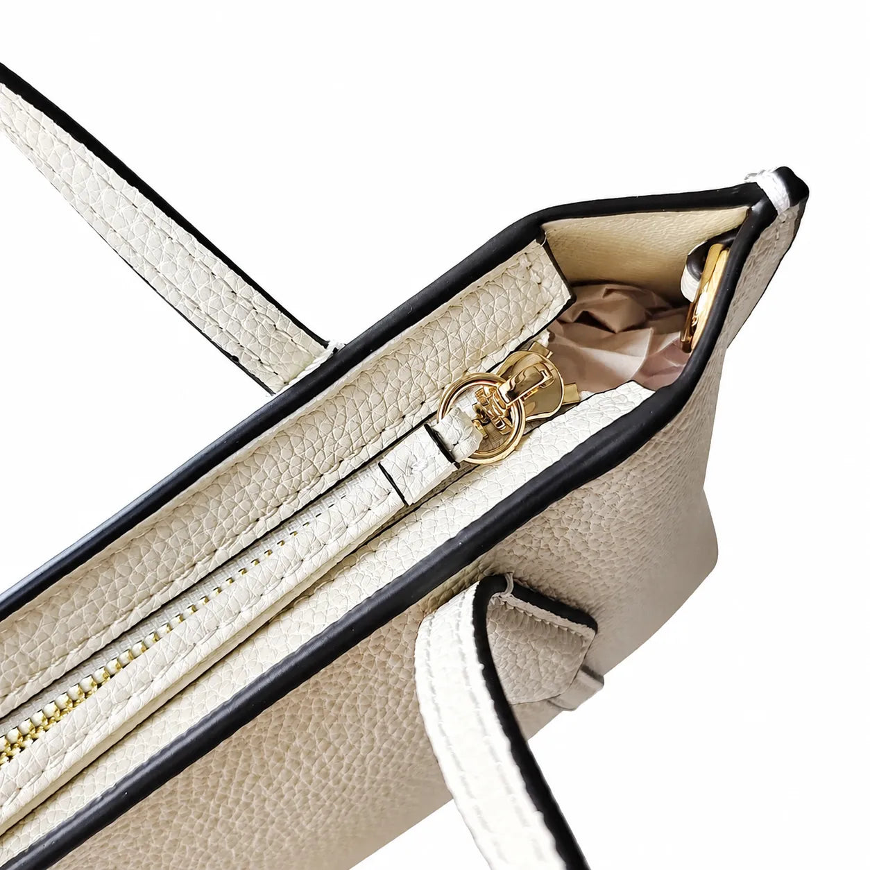 Tory Burch Perry | Ivory pebbled leather detachable shoulder strap  zip closure women's designer shoulder/handbag
