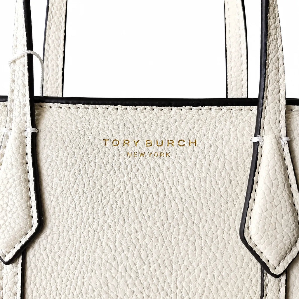 Tory Burch Perry | Ivory pebbled leather detachable shoulder strap  zip closure women's designer shoulder/handbag