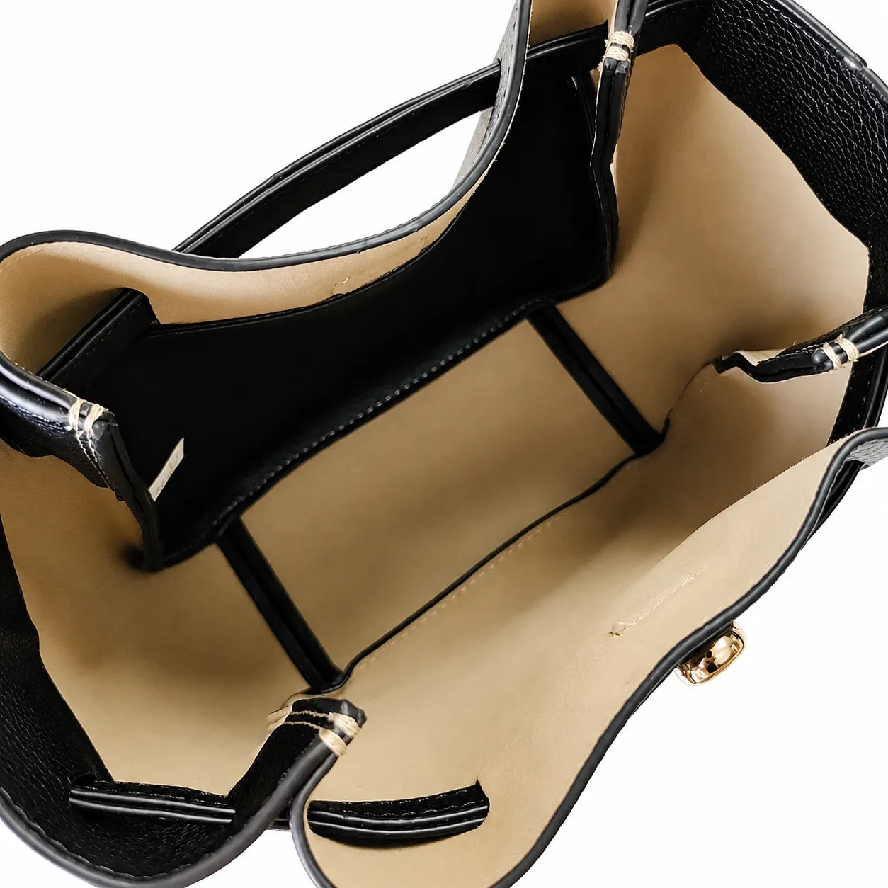 Tory Burch Romy | Black pebbled leather with adjustable shoulder strap and drawstring closure  women's designer shoulder bag