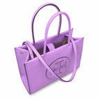 Tory Burch Ella Bio | Light purple, round T-logo embossed  double handles and detachable shoulder strap  women's designer shoulder bag