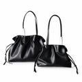 adjustable drawstring closure double handles  women's designer drawstring cloud handbag