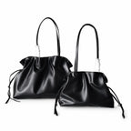 adjustable drawstring closure double handles  women's designer drawstring cloud handbag