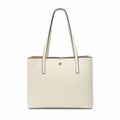 Tory Burch McGraw | Off-white pebbled leather double handles women's designer shoulder/handbag
