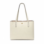 Tory Burch McGraw | Off-white pebbled leather double handles women's designer shoulder/handbag