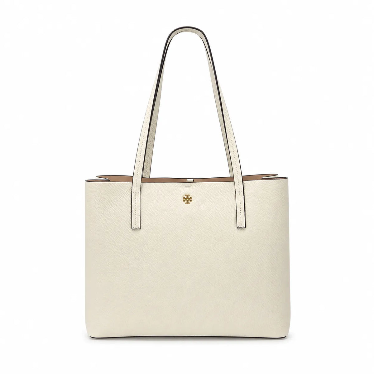 Tory Burch McGraw | Off-white pebbled leather double handles women's designer shoulder/handbag