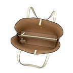 Tory Burch McGraw | Off-white pebbled leather double handles women's designer shoulder/handbag