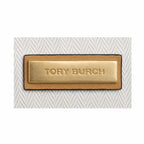 Tory Burch Ella | Beige canvas with contrasting leather T-logo logo  tan leather trim, double handles  women's designer shoulder/handbag