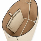 Tory Burch Romy | Off-white pebbled leather button logo and detachable pouch women's designer handbag