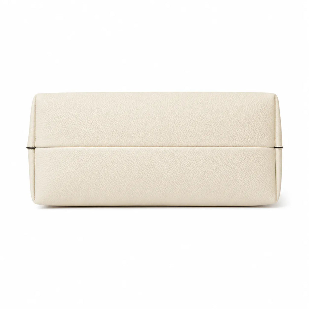 Tory Burch Romy | Off-white pebbled leather button logo and detachable pouch women's designer handbag