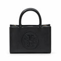 Tory Burch Ella Bio | Black vegetable leather embossed T-logo  adjustable shoulder strap women's designer shoulder bag