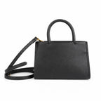 Tory Burch Ella Bio | Black vegetable leather embossed T-logo  adjustable shoulder strap women's designer shoulder bag