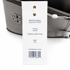 Tory Burch Britten | Light grey pebbled leather silver chain shoulder strap and double T logo women's designer handbag